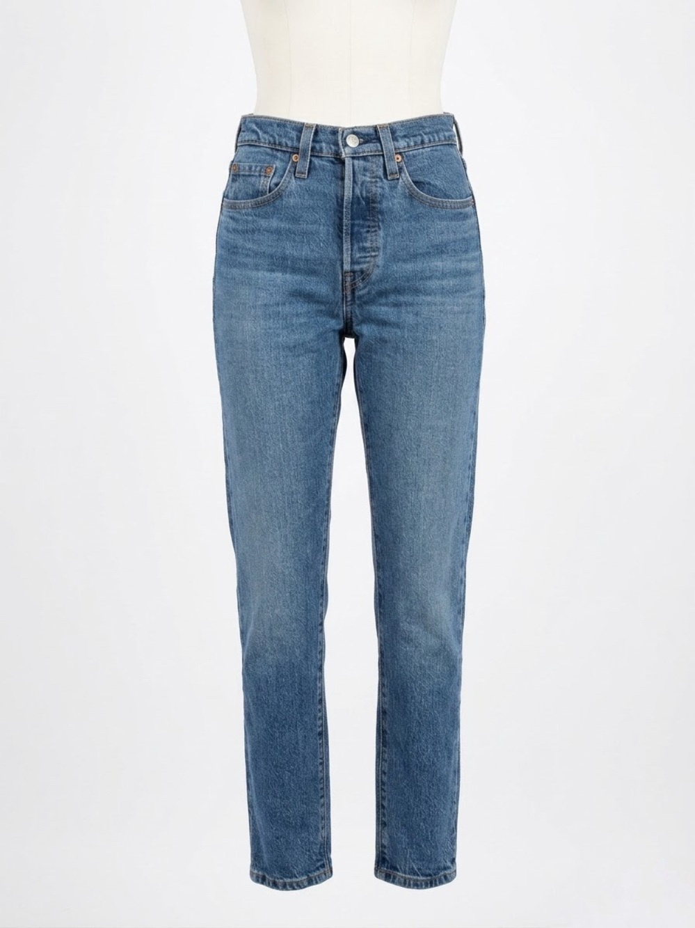 Levi's 501 S Skinny Straight High Rise Jeans 24 x 28 Medium Wash Authentic